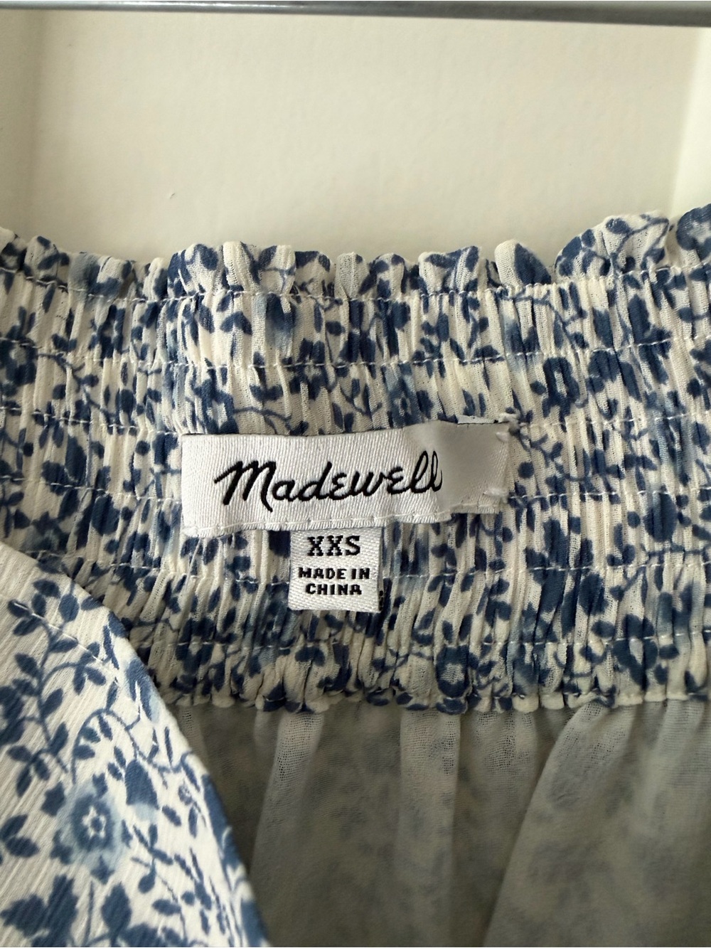 Madewell White and Blue Floral Tiered Midi Skirt - Picture 2 of 7